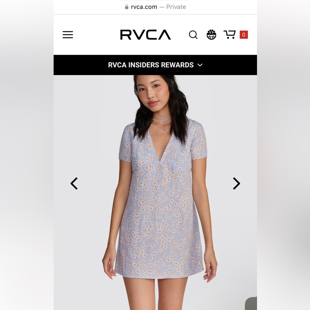 RVCA VEDA DRESS
SIZE XS 
NWT
